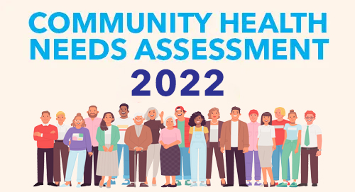 Diverse group of people gathered together, representing the 2022 Community Health Needs Assessment initiative.